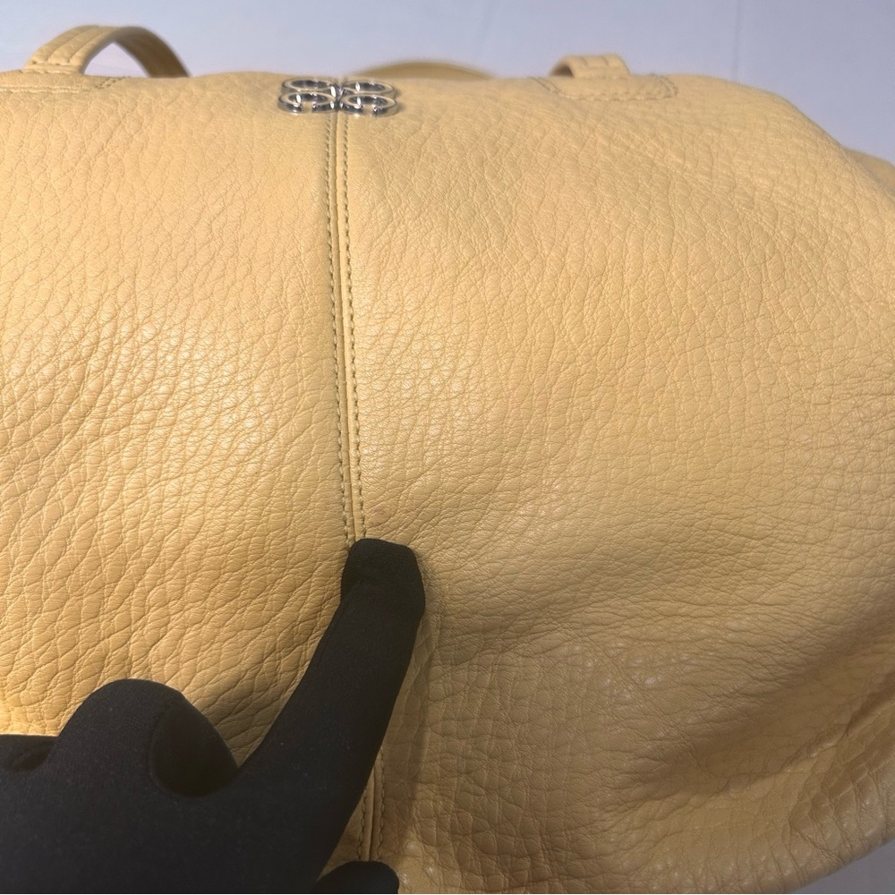 Coach Julia Satchel leather handbag purse sunflower yellow new w/ flaw vintage - Picture 4 of 17